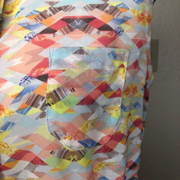 CAbi Avery Pastel Aztec Print Semi Sheer Tunic - Picture 6 of 13